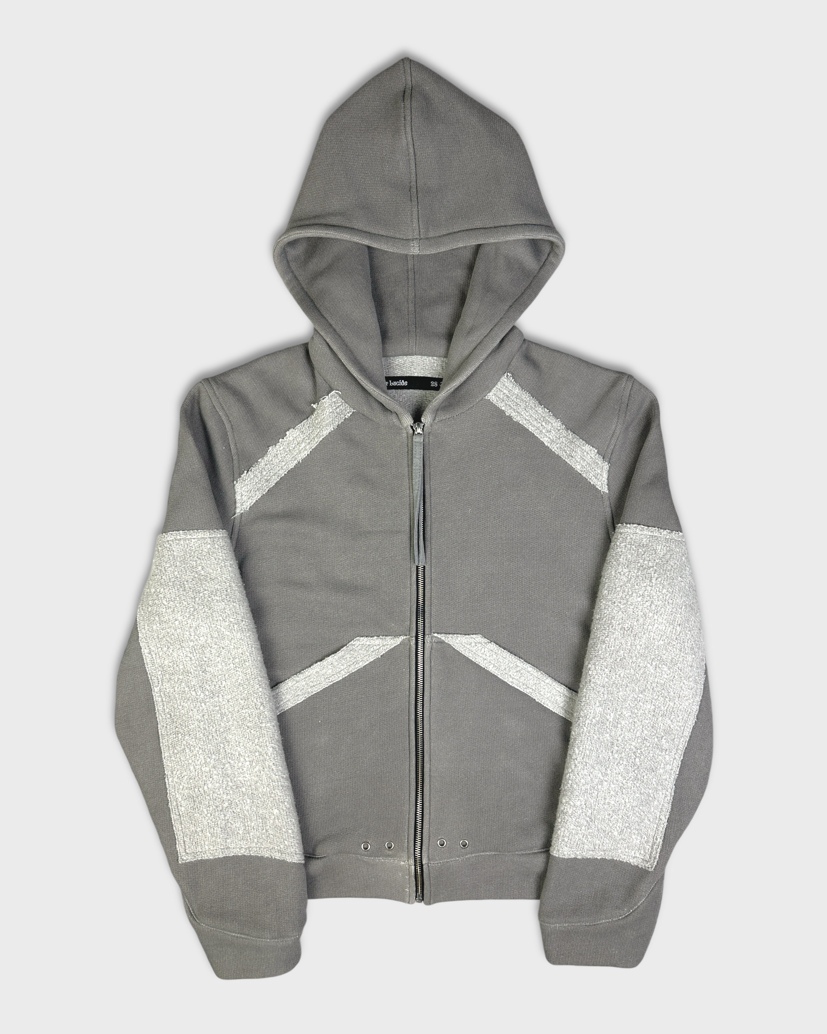 Patch Zip Up Hooded Sweater