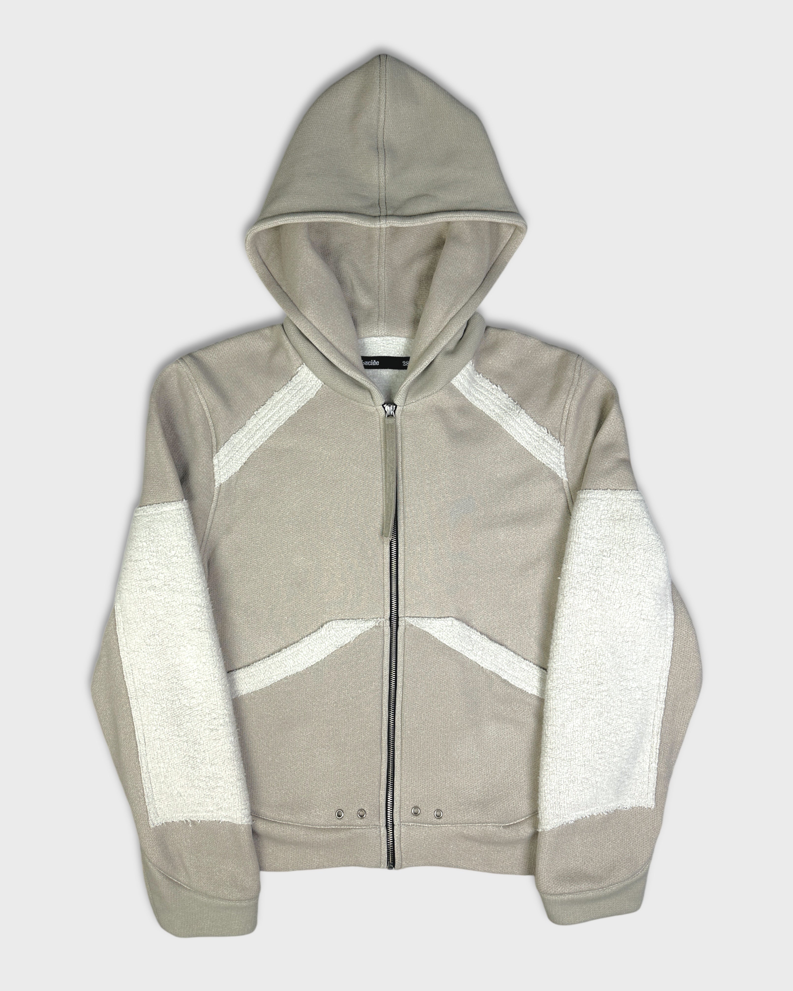 Patch Zip Up Hooded Sweater